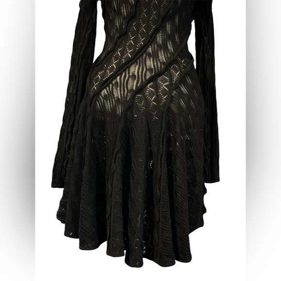 Givenchy Women’s Asymmetrical Open Knit Black Mock Neck Sweater Size XS - Picture 13 of 16